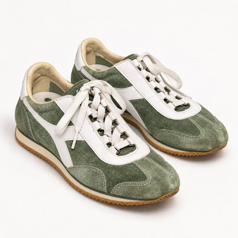 Diadora Heritage Equipe ’75 SW Green Suede Sneakers US 6 EU 37
